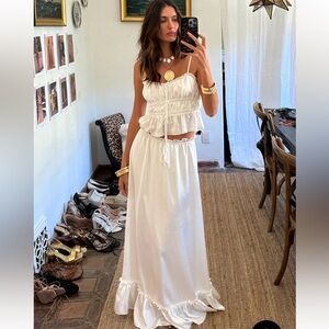 12th tribe white two piece maxi skirt and top
